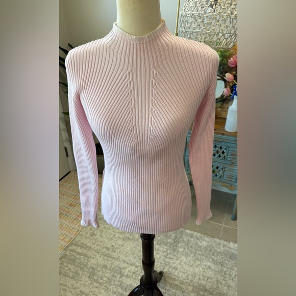 Pink Ribbed Women's Sweater - Picture 1 of 5